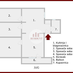 ČRNOMEREC - Vrhovec, Prostran 4soban stan 68 m2, 3.kat, top lokacija, balkon, BEZ PROVIZIJE